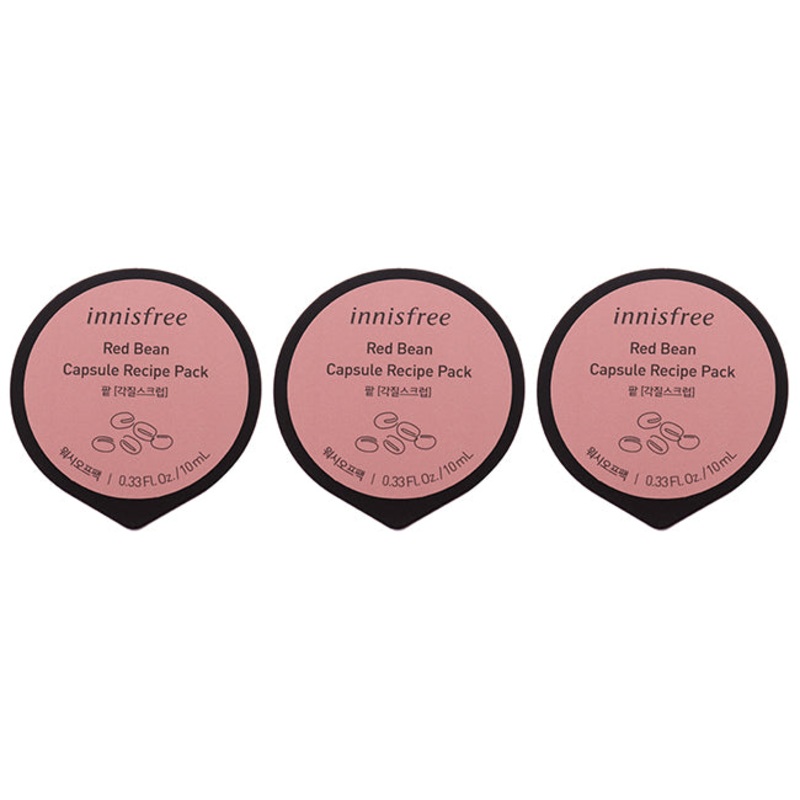 Capsule Recipe Pack Mask - Red Bean by Innisfree for Unisex - 0.33 oz Mask - Pack of 3