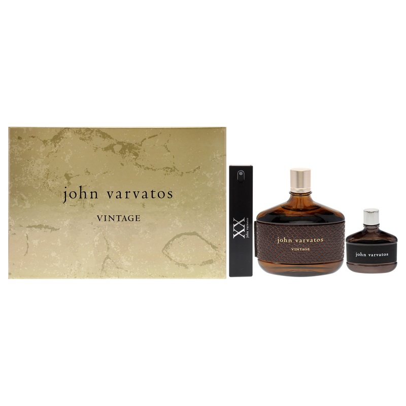Vintage by John Varvatos for Men - 3 Pc Gift Set 4.2oz Vintage EDT Spray, 0.57oz XX EDT Spray, 0.5oz Heritage EDT Spray